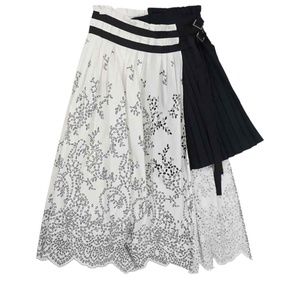 Sacai white and navy skirt